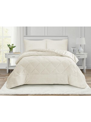 Goblette Home Destina Modern Çizgili Kapitone Yatak Örtüsü Takımı - 3 Parça