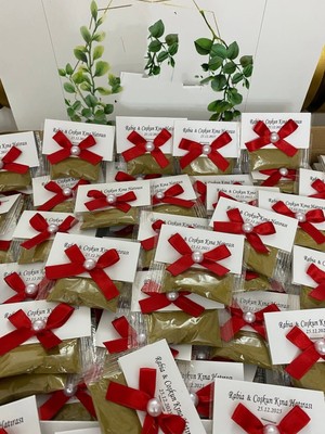 Siyah Lale Nikah Şekeri Süslü Kına Paketi Kına Hediyeliği - 25 Adet