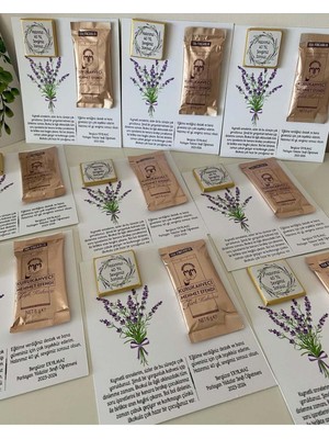 Siyah Lale Kahve ve Çikolata Kartı Nikah, Söz, Nişan Hediyelik - 25 Adet