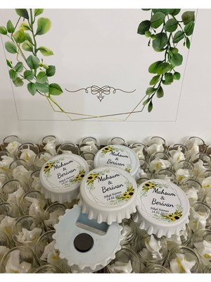 Siyah Lale Nikah Şekeri Açacak Magnet Nikah, Söz, Nişan Hediyelik 25 Adet