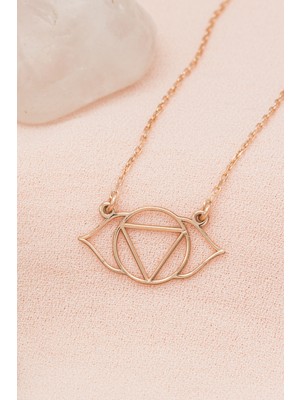 PremiumPort Enerji Dengeleyici Çakra Gümüş Kolye, Kadın Takı, Rose Renk