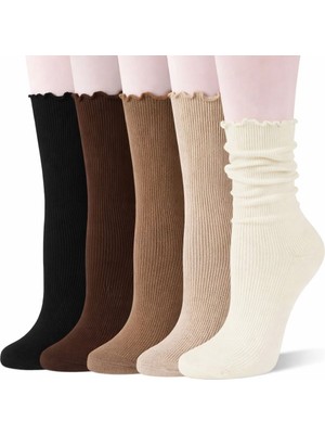 5'li Fırfırlı Pamuklu Kokulu Unisex Soket Çorap Seti