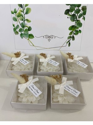 Siyah Lale Nikah Şekeri Kutulu Mum Nikah, Söz, Nişan Hediyelik - 50 Adet