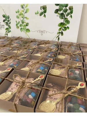 Siyah Lale Nikah Şekeri Kahve, Kaşık ve Mantar Şişe Draje Şekerli Nikah, Söz, Nişan, Kına Hediyelik - 50 Adet