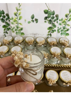 Siyah Lale Nikah Şekeri Cam Kavanoz Mum Nikah, Söz, Nişan Hediyelik - 50 Adet