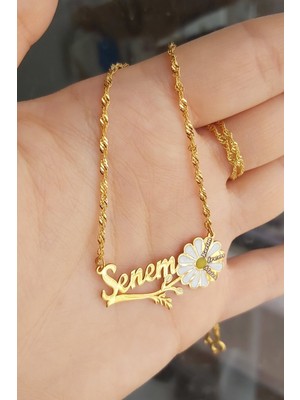 PremiumPort 925 Ayar Gümüş ve Altın Kaplama Papatya Kolye, Şıklığınızın Tamamlayıcısı