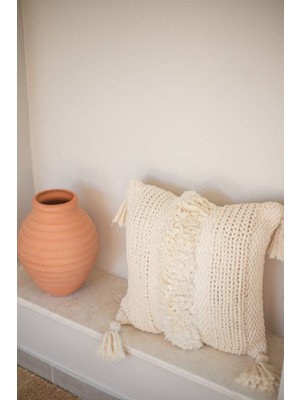 Bohemart Morocco Yastık Dokuma Punch Elişi Keten Kırlent Dolgulu Tasarım