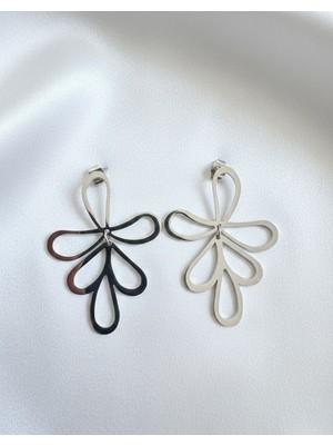 Suzi Shine Sallantılı Çiçek Çelik Küpe