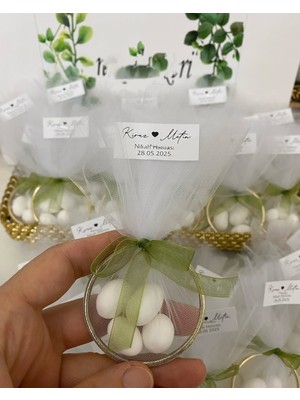 Siyah Lale Nikah Şekeri Halka Nikah Şekeri Fıstık Şekerli Söz, Nişan Hediyelik - 50 Adet