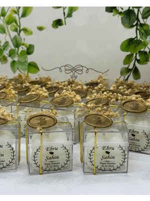 Siyah Lale Bubble Mum Kutulu Nikah, Söz, Nişan Hediyelik - 50 Adet