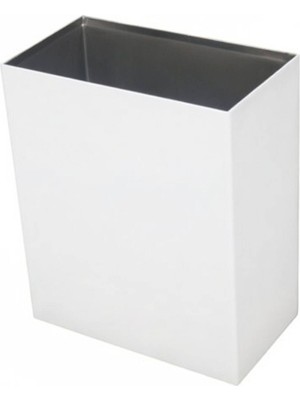 Onno - 304 Kalite Paslanmaz Çelik Askılı Çöp Kovası Beyaz 23*12 H27 - CK-9013