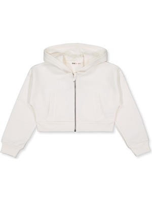 Civil Girls Düz 10-13 Yaş Hırka - Ekru 13-14 Yaş