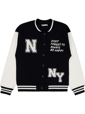 Civil Girls Ny Nakışlı 10-13 Yaş Hırka - Siyah 10-11 Yaş