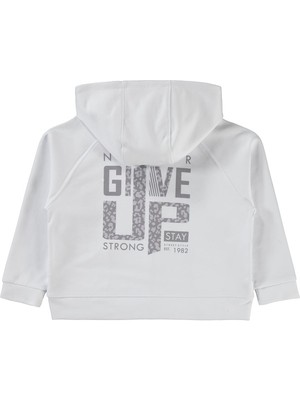 Civil Girls Leopar Baskılı 10-13 Yaş Hırka - Beyaz 11-12 Yaş