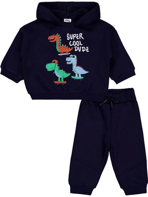 Civil Baby Dinozor Baskılı 6-18 Ay Takım - Lacivert 12-18 Ay