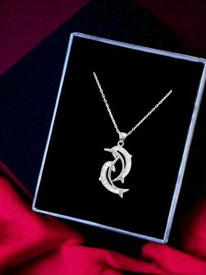 PremiumPort Beyaz Taşlı 925 Ayar Gümüş Aşık Yunus Temalı Kolye, Şık ve Zarif Tasarım