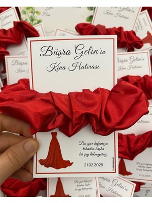 Siyah Lale Nikah Şekeri Kına Tokası Hediyelik Kırmızı - 50 Adet