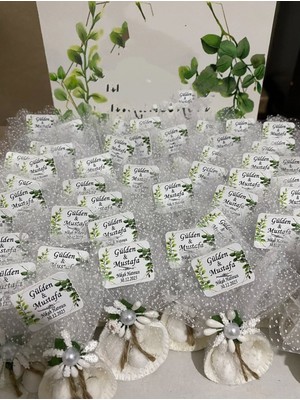 Siyah Lale Nikah Şekeri Deniz Kabuğu Fıstık Şekerli Nikah, Söz, Nişan Hediyelik - 25 Adet