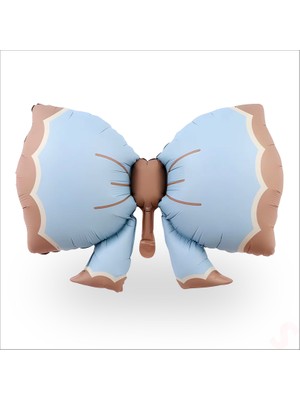 Süsle Bebek ve Parti Fiyonk Folyo Balon, 91 cm x 60 cm - Retro Mavi