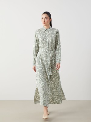 Lc Waikiki Yeni Sezon Desenli Kadın Gömlek Elbise