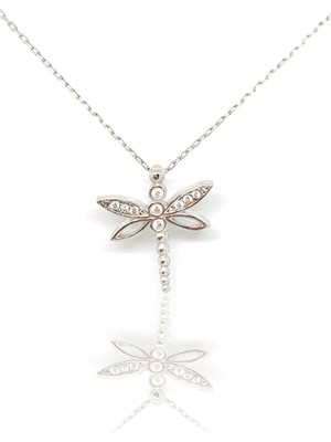 PremiumPort Şık Rodyum Kaplama Kalpli Melek Model Kadın Gümüş Kolye