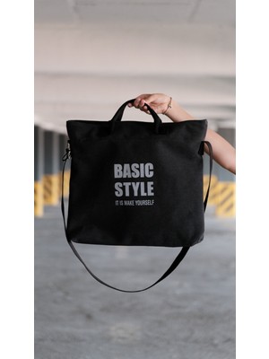 Lowell Home Kanvas Çapraz Askılı Tote Çanta Siyah RSYT-LWL34