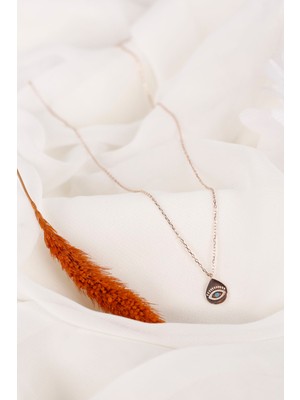 PremiumPort Gümüş Kolye, Zarif Firuze ve Rose Damla Detaylı Şıklık