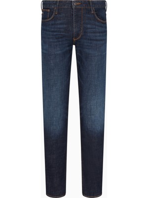 Emporio Armani Erkek Denim Kumaş  Normal Bel Düz Model Lacivert Jeans EM000121 AF17746-MB001