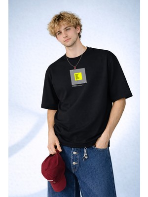 Caddekombin Erkek Worldwide City Yazılı Dünya Şehirleri Baskılı Siyah T-Shirt