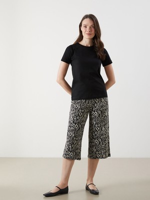 Lc Waikiki Yeni Sezon Beli Lastikli Çiçekli Kadın Kapri