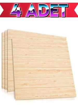 Renkli Duvarlar 4 Adet 70cmx70cm Kendinden Yapışkanlı Açık Meşe Duvar Paneli Kağıdı Sticker Ofis Salon Otel Nw37