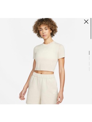 Nike Sportswear Essential Crop Krem Kadın T-Shirt DD1328-126