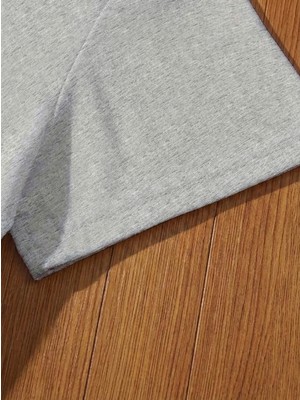 Caddekombin Erkek Awesome Yazılı Glitch Efektli 100 Yüz Pamuk Gri T-Shirt