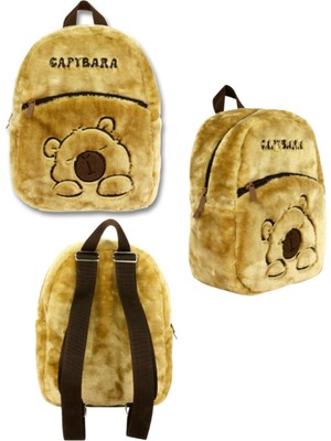 Ümit Çanta Ümit Capybara Kahverengi Peluş Sırt Çantası 25X31X11 Minikler İçin Yumuşak ve Eğlenceli Tasarım