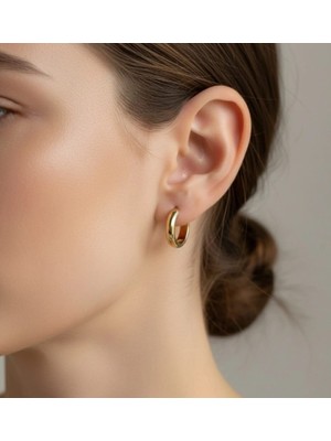 Suzi Shine Mini Kalın Halka Çelik Küpe