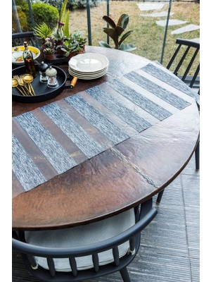 Arma House Kırçıllı Siyah & Beyaz Modern Lazer Kesim Runner