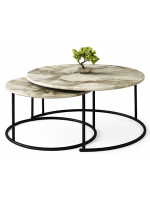 Lowell Home Efes Siyah Yavrulu Orta Sehpa Takımı RSYT-LWL34