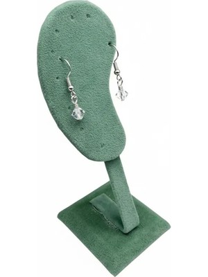 Megass Dekor Süet Kumaş Yeşil Renk 15/5 cm Ayaklı Küpe Sergileme Dekoru