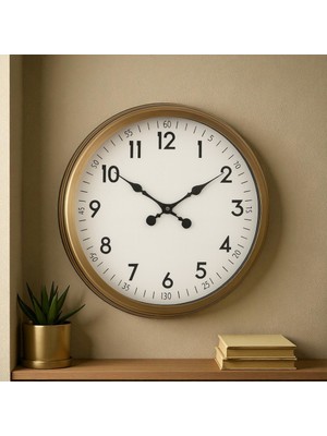 Lowell Home Zentime 60 cm Gold Lüks Duvar Saati RSYT-LWL34