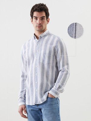 Lc Waikiki Yeni Sezon Regular Fit Uzun Kollu Çizgili Erkek Gömlek