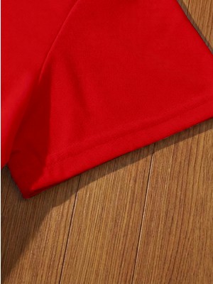 Caddekombin Erkek Modern Dalga Nakışlı 100 Yüz Pamuk Kırmızı T-Shirt