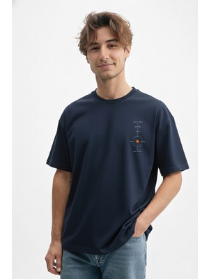 Caddekombin Erkek The Process (Süreç) 100 Yüz Pamuk Lacivert T-Shirt