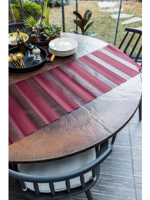 Arma House Bordo Pileli Modern Lazer Kesim Runner