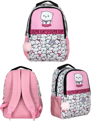 Ümit Çanta Cennec Cute Cat Sırt Çantası – Sevimli Kedi Temalı Çocuk Okul Çantası 29X39X14