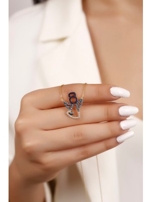 PremiumPort Gümüş Kolye, Safir Taşlı, Zarif ve Şık Takı, Özel Tasarım, Dayanıklı