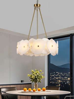 Apliqa Harlow 60'lık Gold Mermer Taşlı Traverten Model Ledli Avize