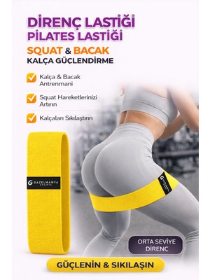 444 Marka Pilates Lastiği Squad Bandı Orta Sert Squat Bant Fitness Kalça Egzersizi Direnç Bandı Lastiği Loop