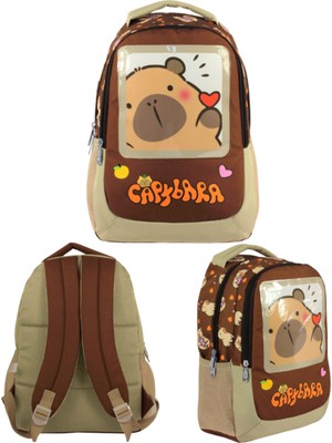 Ümit Çanta Capybara Üç Bölmeli Ilkokul Sırt Çantası Kahverengi 30 x 40 x 15