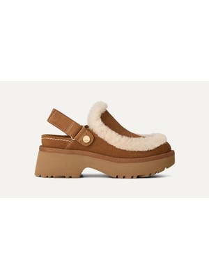UGG Kadın Ayarlanabilir Topuk Kayışı Cırt Cırtlı Kapatma Kürklü Taba Bot & Bootie 1173331-CHESTNUT