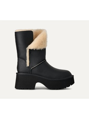 UGG Kadın Ultra Yumuşak Astarlı Çift Yüzlü Deri Yüzey Platform Tabanlı Siyah Bot & Bootie 1172590-BLACK